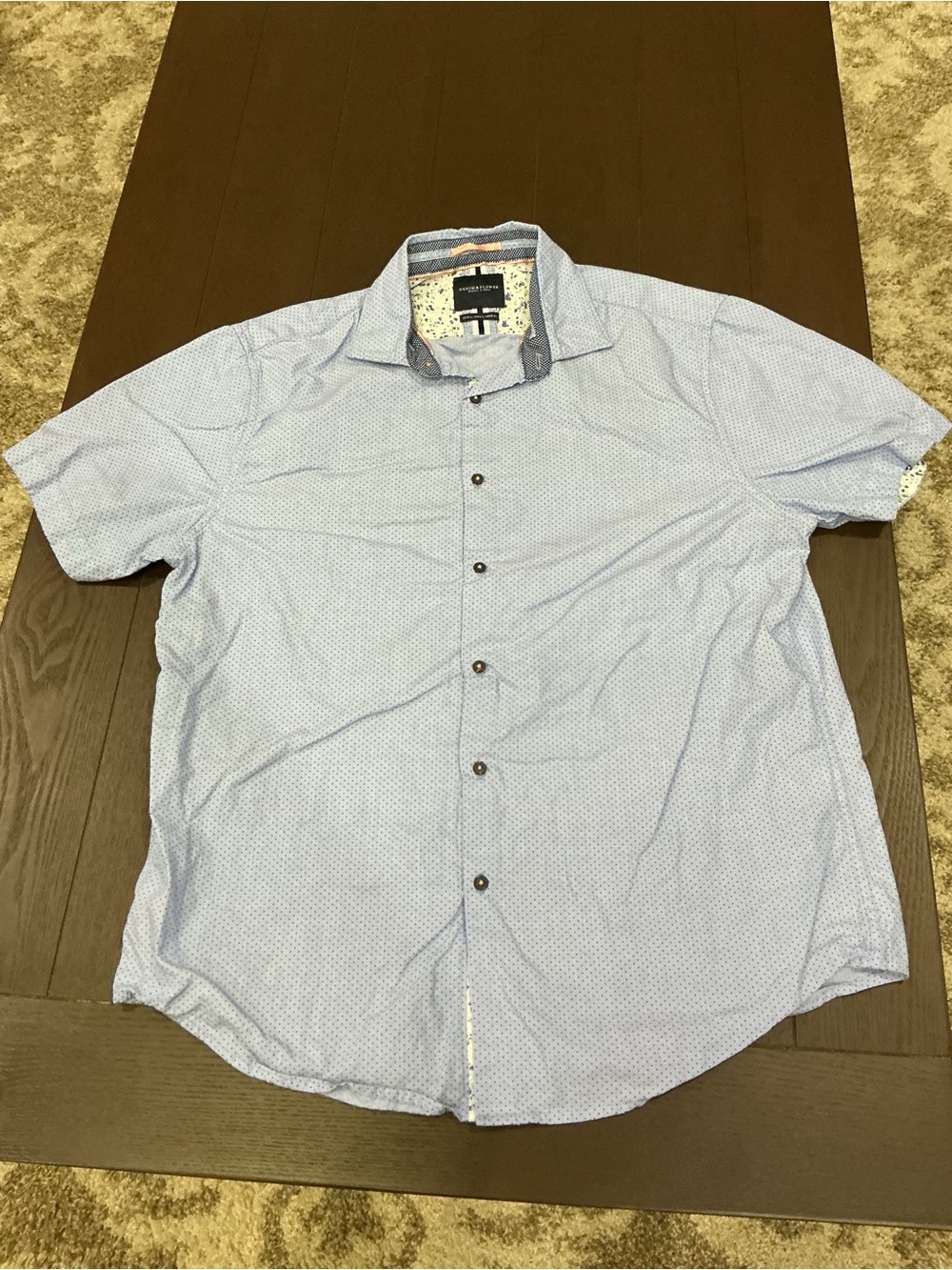 Denim & Flower Light Blue Short-Sleeve Button-Up Shirt